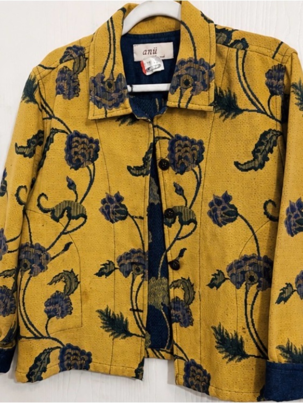 anü Floral Tapestry Jacket Y2K Cottagecore Boho Jacquard Vintage Medium